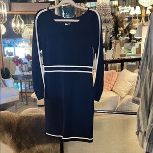 Lauren Ralph Lauren Navy Dress with White Trim